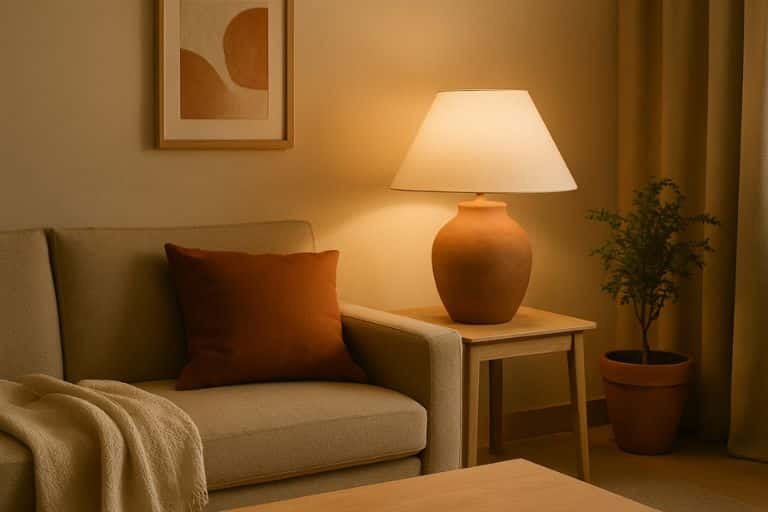 iluminação no estilo Japandi