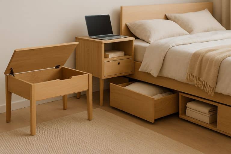 quarto funcional com poucos móveis