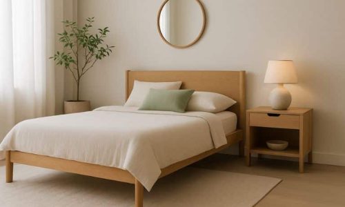 quarto funcional com poucos móveis